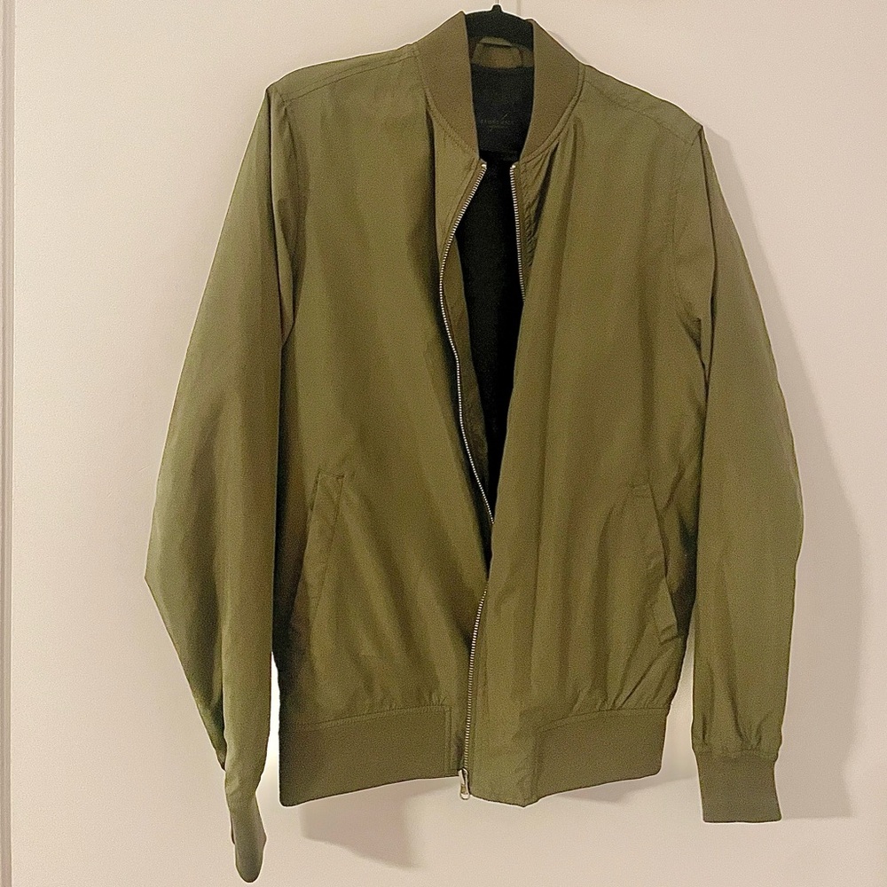 Mens Lightweight Warm Bomber Jacket Size M Full Zip Like New